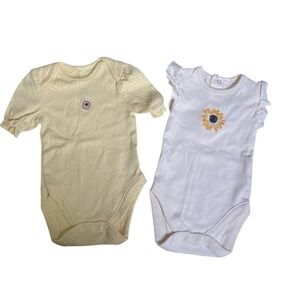 Jessica Simpson Baby Girl‎ 0-3M Bodysuit Sunflower Set Yellow Sleeved Outfit 215